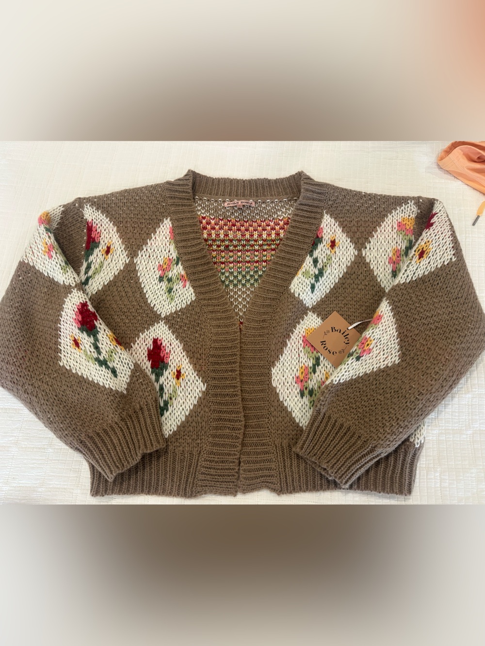 NWT Bailey Rose Floral Knit Cardigan Sweater